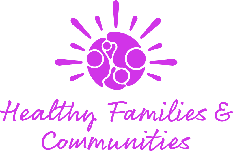 Healthy Families & Communities logo in violet