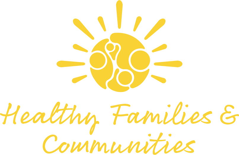 Healthy Families & Communities logo in yellow